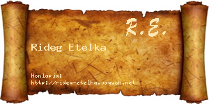 Rideg Etelka névjegykártya